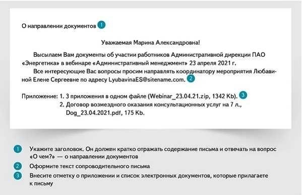 Подготовка вложений к письму, предназначенному для почтового отправления